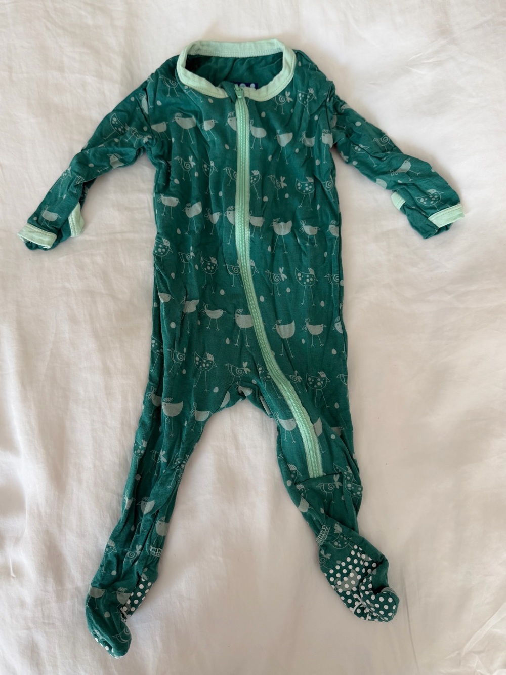 EUC Kickee Pants Baby One-Piece Zip Footed Pajamas - 0-3